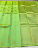 Pallavi , Light Green Shade Kanjiavaram Silk Saree for Women -SACHI001GKS
