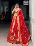 Regal Banarasi , Red Beautiful Lehenga for Women -SSS001RL