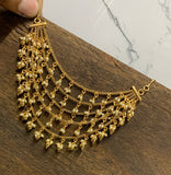 Geethika , Matt Gold Finish pearl beads  Adorned  5 Layered  Kan chain for women -SHAKI001KCB