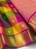 Rohini , Beautiful Checkered Kanjeevaram Silk Saree for women -SACHI001KSS
