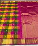 Rohini , Beautiful Checkered Kanjeevaram Silk Saree for women -SACHI001KSS