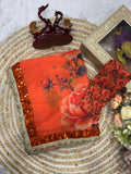 Madhuri Dixit , Inspired Floral Fantasy Orange Saree for women -MISS001MD