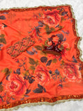 Madhuri Dixit , Inspired Floral Fantasy Orange Saree for women -MISS001MD