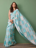 Bollywood Celebrity Yami Gowtam Inspired Pastel Blue Shade Saree -SATYA001YG