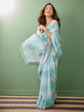 Bollywood Celebrity Yami Gowtam Inspired Pastel Blue Shade Saree -SATYA001YG