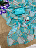 Bollywood Celebrity Yami Gowtam Inspired Pastel Blue Shade Saree -SATYA001YG