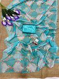 Bollywood Celebrity Yami Gowtam Inspired Pastel Blue Shade Saree -SATYA001YG