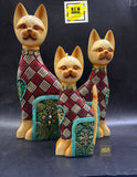 Set of 3 , Designer Cats Sculpture Bedside Decor for Homes-AKSH001CD