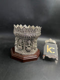 999 Silver Covered Tulsi Planter With Goddess Lakshmi Motifs engraved for Your Home -YOU001TP