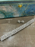 Clare Diamonde , Silver Finish CZ Stones studded Diamond Inspired Slim Choker Necklace Set for women -JAYDU001WD
