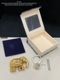 Gajveer , Antique Gold Finish Elephant Design Brooch for Men -SHAKI001BME