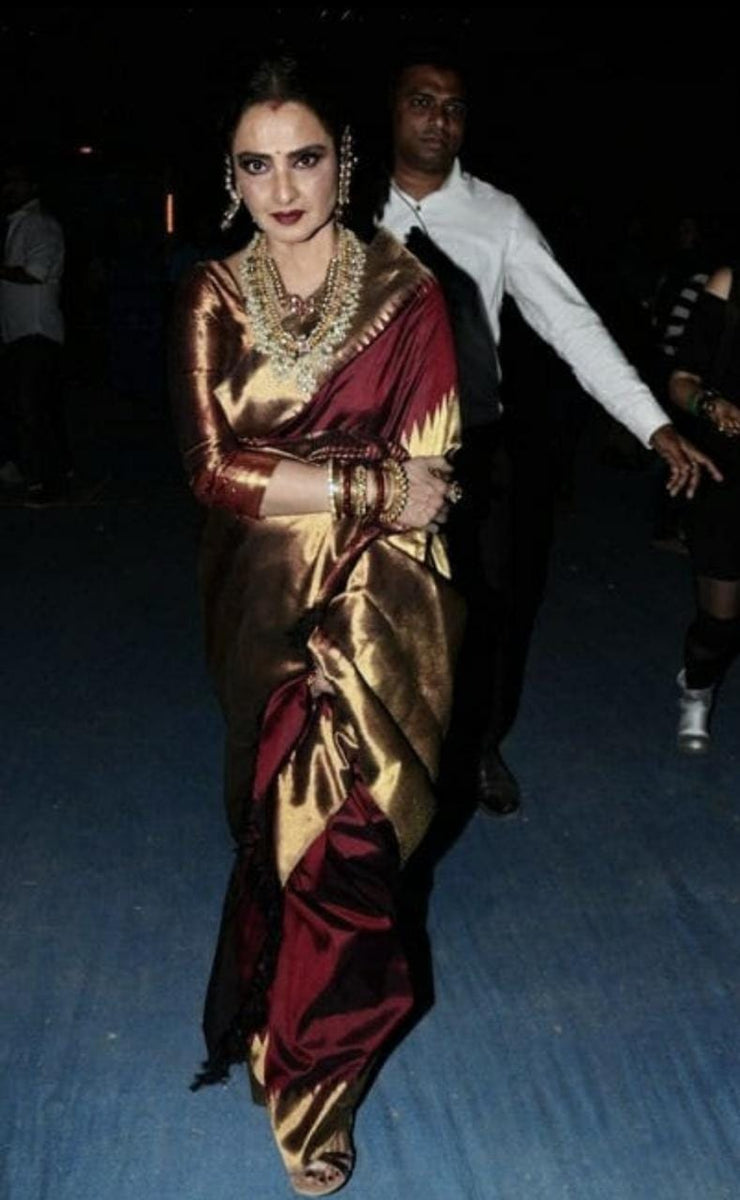 Banu Reka Michael Banu Rekha , Rekha ji inspired Exclusive Kanchipuram Pure Silk rising ...