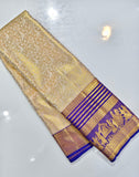 Aishwarya , Exclusive New Handloom Kanchipuram Pure Silk Long Bordered Full tissue Bridal Designer Saree-PDS001TK