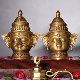 ShivaParvathi , Brass Lord Shiva and Goddess Parvati idols -HH001LSP