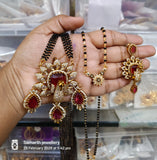 Beautiful Stone mangalsutra 36 inch 4 line and  Short mangal sutra 18 inch 1 line combo -SAMAR001MC