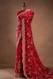 Red beautiful Vichitra Fabric Saree -SLC001RS