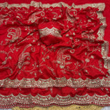 Red beautiful Vichitra Fabric Saree -SLC001RS
