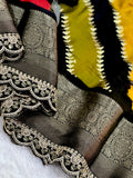 Sunena , Heavy marsh mellow  blooming Color Ajarakh saree -SOC001AS