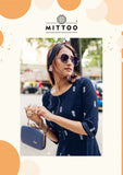 Deep Blue Beautiful Rayon Print Kurti  Palazo with Pocket-FOF001RKDB