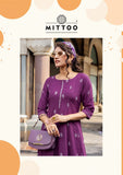 Purple Beautiful Rayon Print Kurti Palazo with Pocket-FOF001RKP