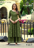 Green Beautiful Rayon Print Kurti  Palazo with Pocket-Label : MITTOO-FOF001RKG