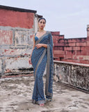 Kareena Kapoor Inspired Bollywood Replica Blue New georgette designer handwork party wear saree -SLC001BR