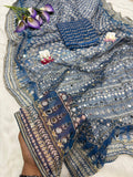 Kareena Kapoor Inspired Bollywood Replica Blue New georgette designer handwork party wear saree -SLC001BR
