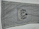 Pretty Woman , Black Net Saree with Sequins and Pearl Work for Beautiful Women -SLC001BNS