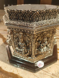 Beautiful 999 pure silver Covered Lakshmi Design Tulsi Pot / Silver Flower Vase -AKSH001PT