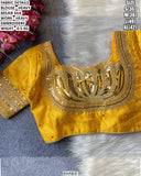 Yellow Lotus , Fully stitched Lotus Design Saree Blouse in Yellow shade -GARI001YS