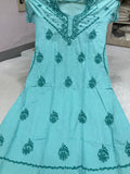 Premium Quality A -Line Chikankari Cotton Nighty with Pocket for Women -MADHU001CN
