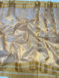 Swarnika , Golden Pure chanderi handloom saree for women-NAGMA001GCS