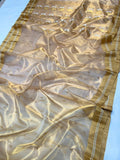 Swarnika , Golden Pure chanderi handloom saree for women-NAGMA001GCS