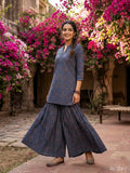 Beautiful cotton flaired palazo top set with sequence embroidery work  perfect for casual look festive season-GARIM001KP