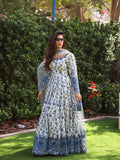 Heavy Faux Georgette  Pure Soft Organza Silk Gown Kurti With Heavy Embroidery Work With Sleeve With Tassels-FOFWB