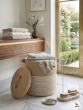 Round shape Big Size Jute Laundry Basket -AKSH001ROS