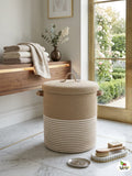 Round shape Big Size Jute Laundry Basket -AKSH001ROS