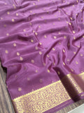 Manyatha  ,Onion Pink shade Pure Mysore silk saree with Golden Brocade work -SACHI001OP