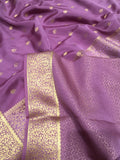 Manyatha  ,Onion Pink shade Pure Mysore silk saree with Golden Brocade work -SACHI001OP