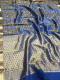 Samyukta , Deep Blue shade Pure Mysore silk saree with Golden Brocade work -SACHI001DB
