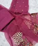 Mustard Yellow Crush georgette top with embroidery bootis and dupatta with delicate cutwork embroidery -DIA001SSYL (Copy)