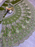 BD Launching Mehendi Green 4 meter flared Coding Sequins Work Lehenga-TANVI001ML