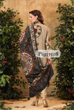 Beige Kalamkari-inspired suit set with Floral Prints and Duppatta-DP001BS