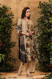Beige Kalamkari-inspired suit set with Floral Prints and Duppatta-DP001BS