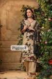 Beige Kalamkari-inspired suit set with Floral Prints and Duppatta-DP001BS