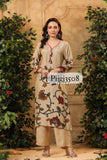 Beige Kalamkari-inspired suit set with Floral Prints and Duppatta-DP001BS