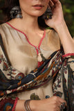 Beige Kalamkari-inspired suit set with Floral Prints and Duppatta-DP001BS