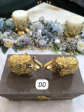 Pair of 2 , Golden elephants in Velvet Box for Gifting- AKSH001GE