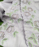 Lavender Lady, Pastel lavender semi silk applique work saree with blouse - DIA001SS
