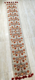 Exquisite, beautifully handcrafted embroidered cotton chambray table runner and 6 placemats set-AKSH001TS